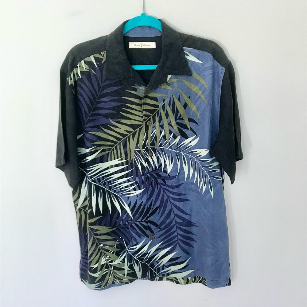 Tommy Bahama Hawaiian 100% silk Tropical Palm Camp Shirt